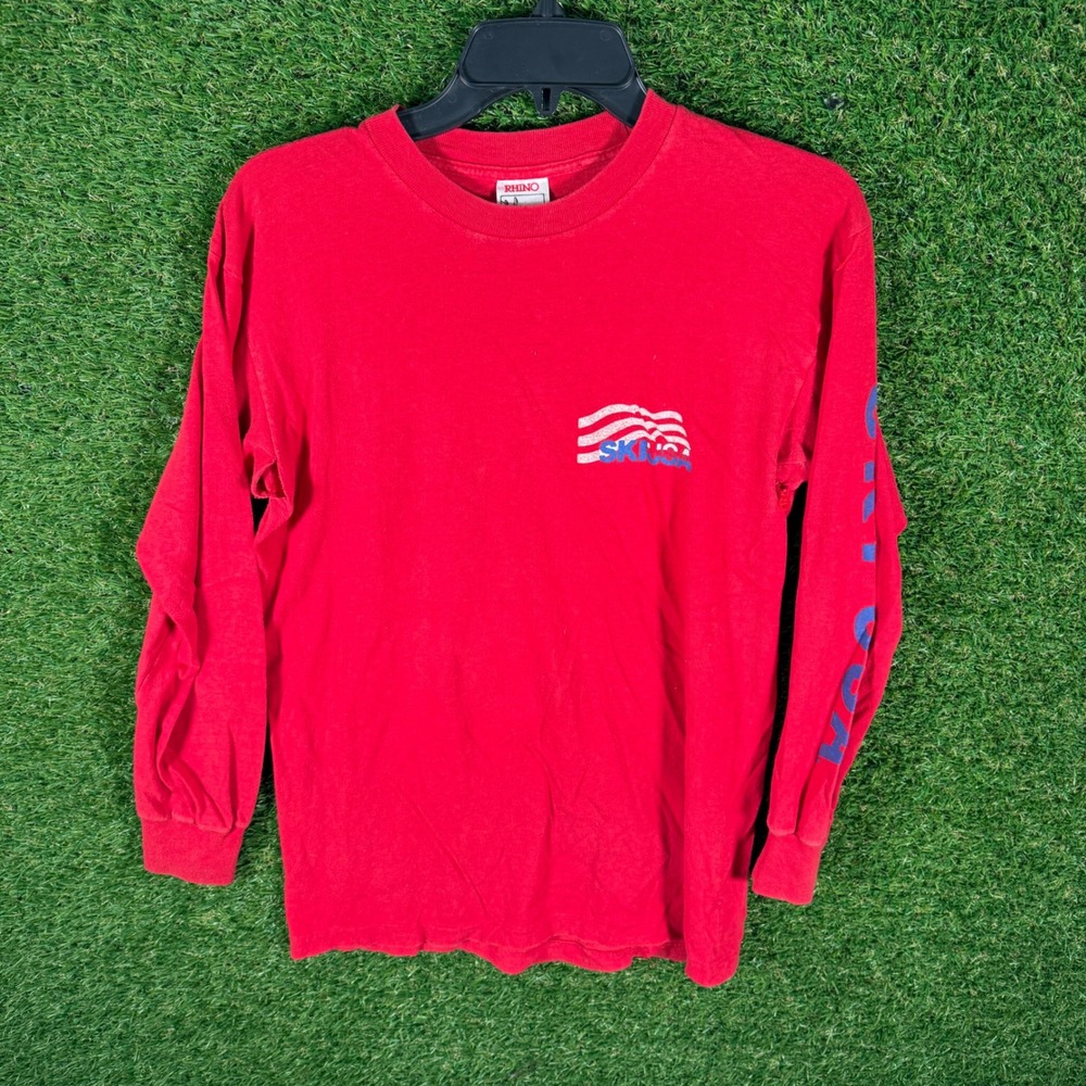RHINO Red Ski USA Long Sleeve‎ Graphic T Shirt Men's Medium